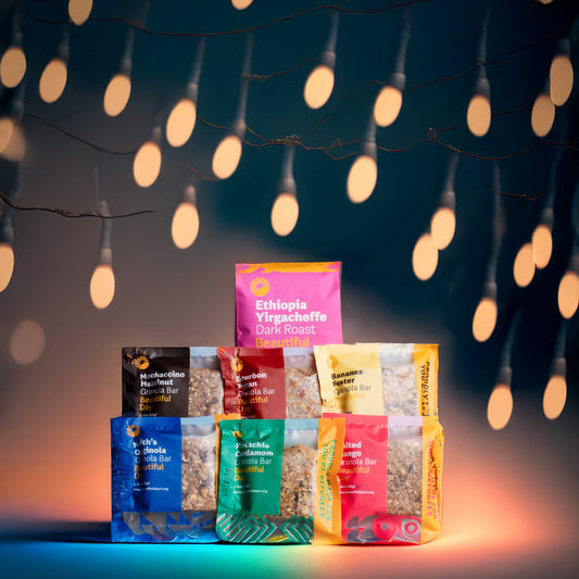 Gift Box - The Brew & Bar Gift (Light or Dark Roast Coffee & 6 Bars)