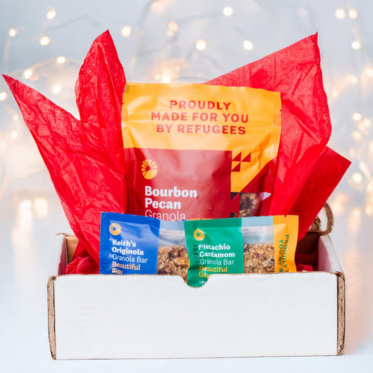 Gift Box - Holiday Granola & Bars (Bourbon Pecan or Holly Jolly Ginger with 2 Bars (Keith's Originola & Pistachio Cardamon)