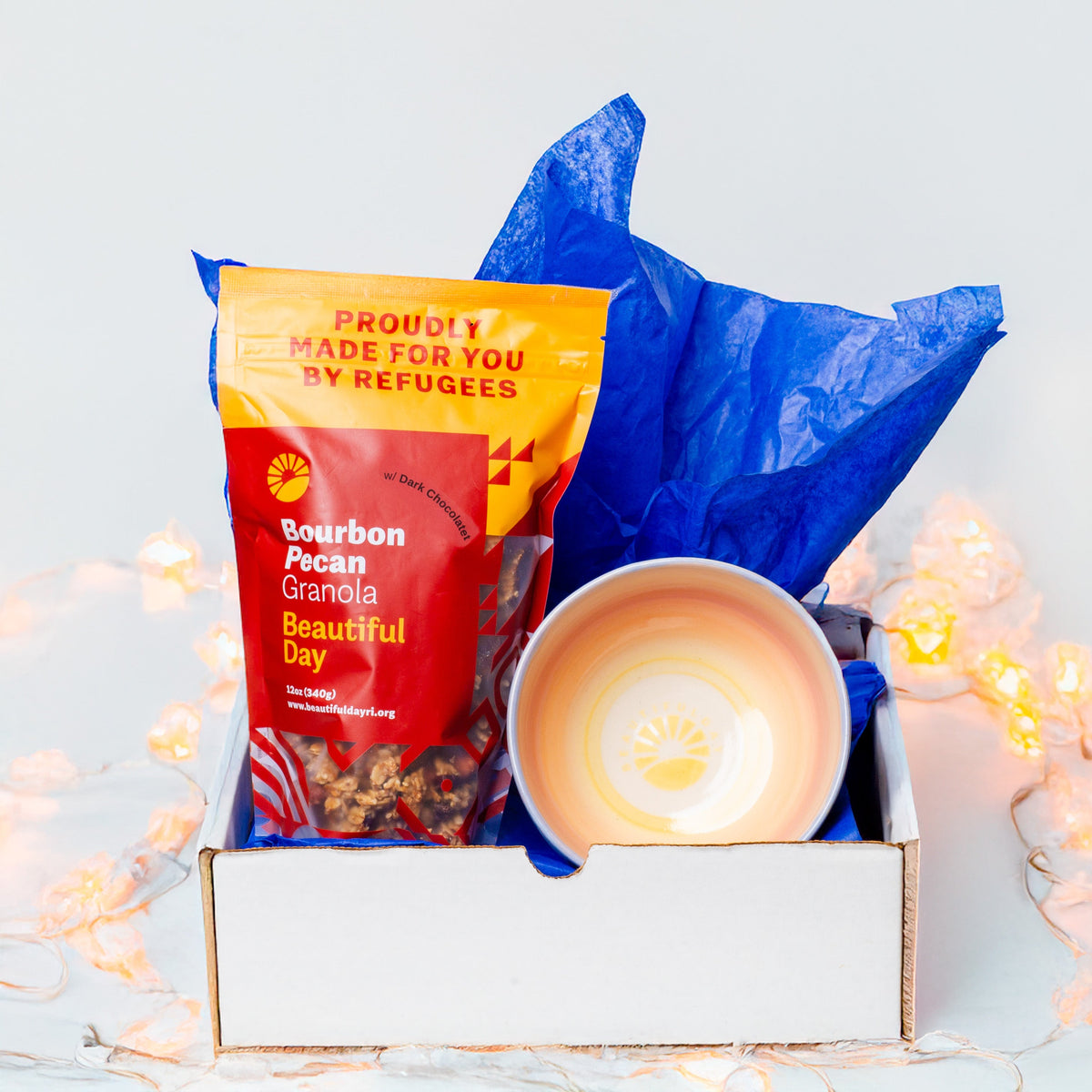 Gift Box - A Beautiful Bowl, Limited Edition. Add a Bag of Granola (Holly Jolly Ginger, Keith’s Originola, or Bourbon Pecan)